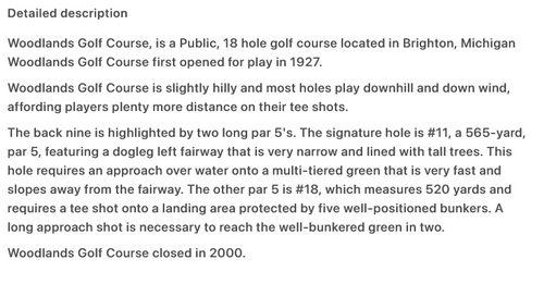 Woodlands Golf Course - From Foretee Dot Com